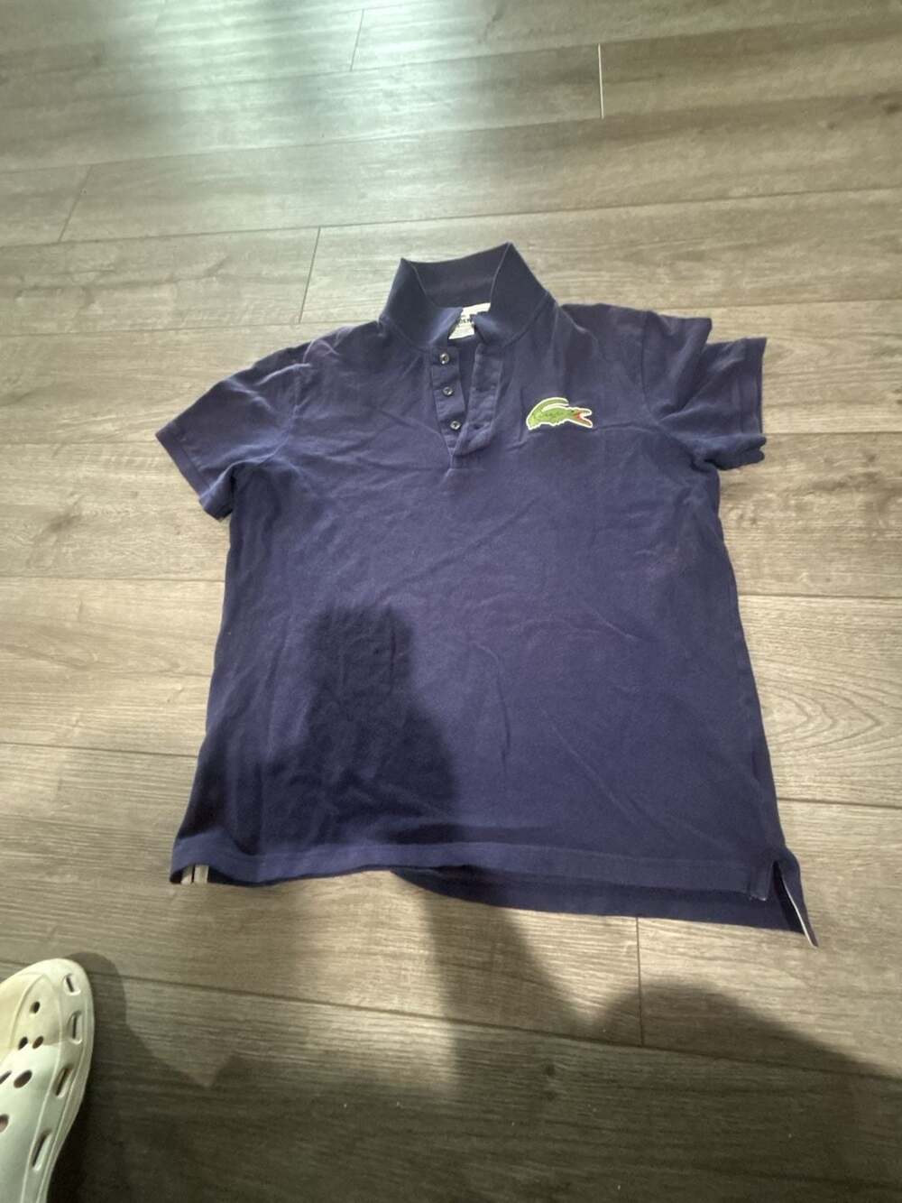 Lacoste Big Crocodile Logo Short Sleeve Polo Shirt Navy Blue